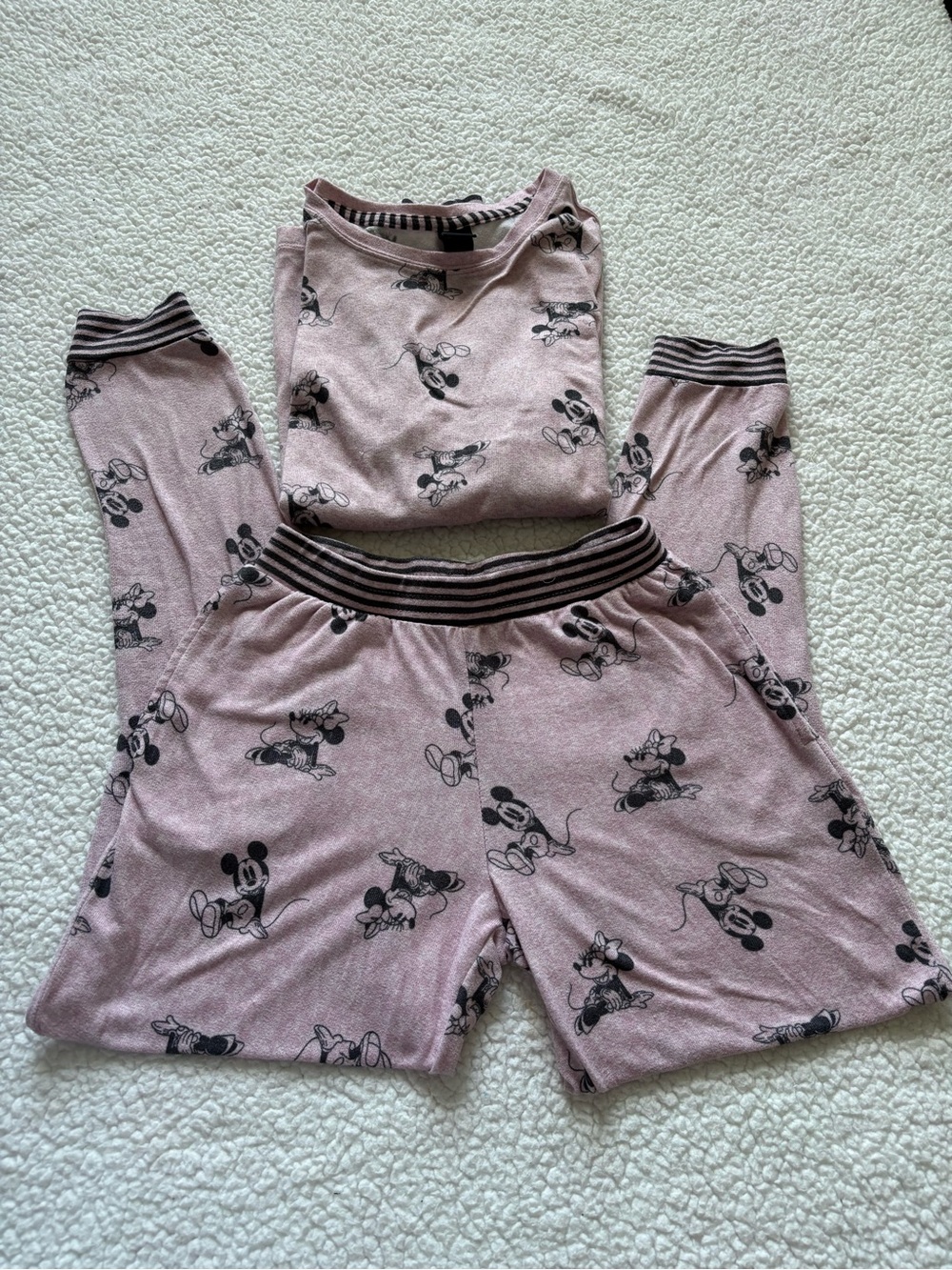 Disney Cozycore Mauve Pink 2-Piece Jogger Pajama Set XS loungewear Pastel